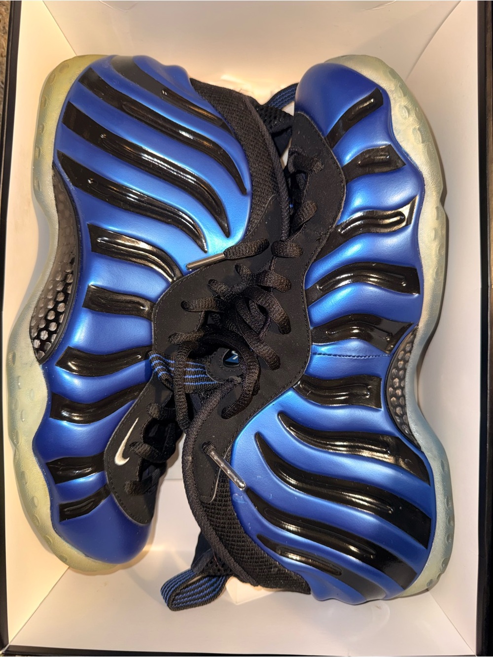 Nike Blue and Black Foamposite Sneakers